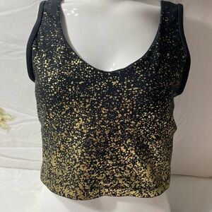 Black and Gold Sports Bra with Elegant Design